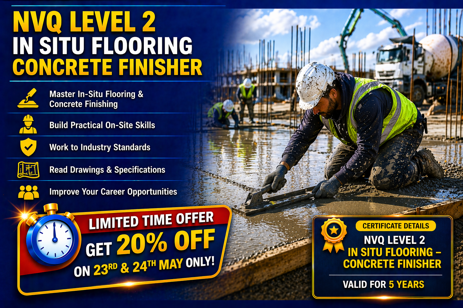 NVQ Level 2 In Situ Flooring – Concrete Finisher